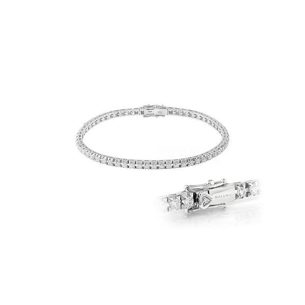 bracciale tennis salvini collezione battito oro bianco e diamanti
