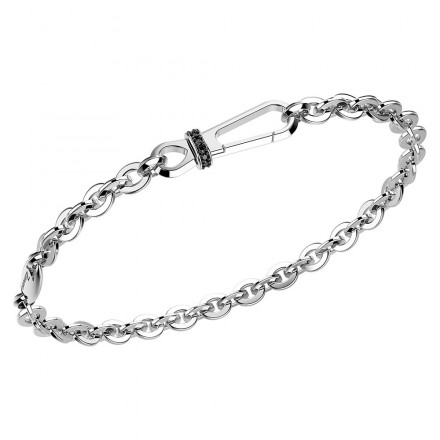 bracciale zancan uomo acciaio con catena rollo e pietre