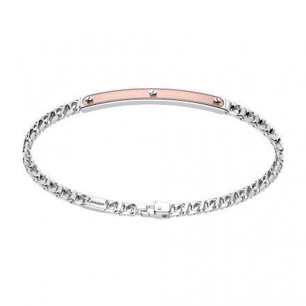 bracciale zancan uomo greco in argento con inserto in oro rosa