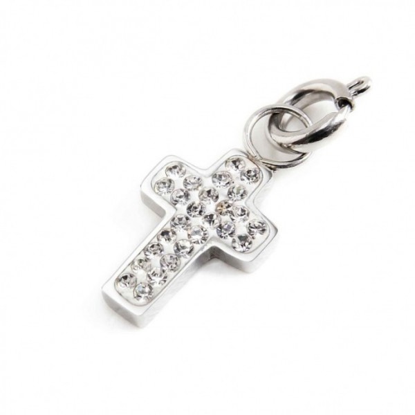marlu - white cross clover charm