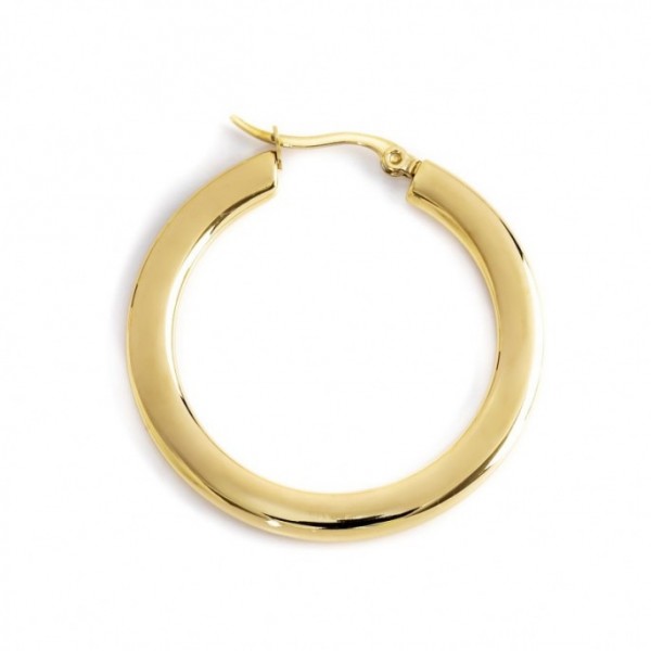 marlu mono orecchino pvd oro cerchio diametro 4cm