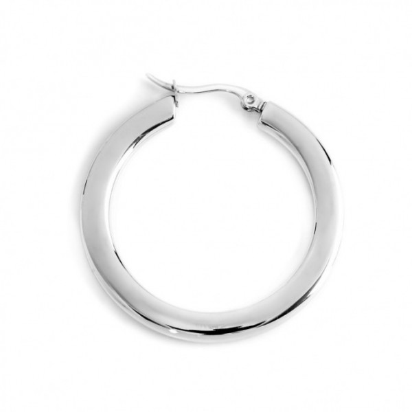 marlu mono orecchino acciaio cerchio diametro 4cm