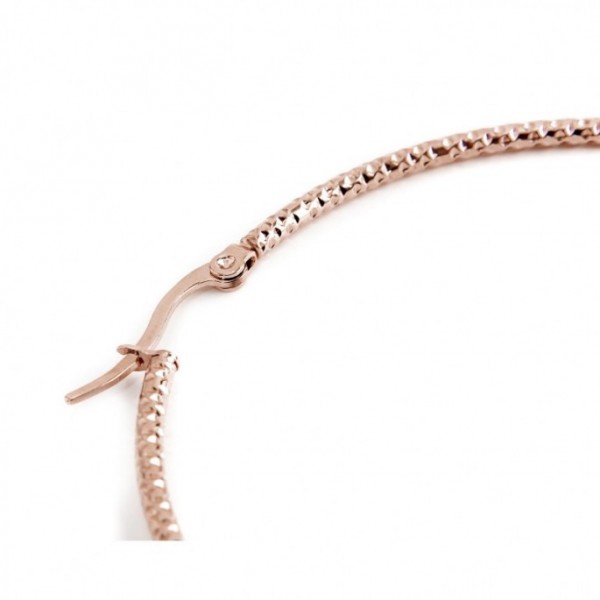 marlu mono orecchino cerchio pvd rose' martellato diametro 4,2cm