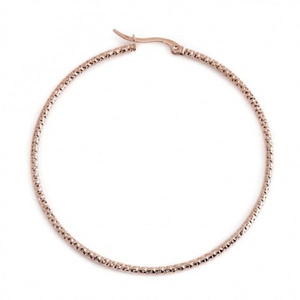marlu mono orecchino cerchio pvd rose' martellato diametro 6cm