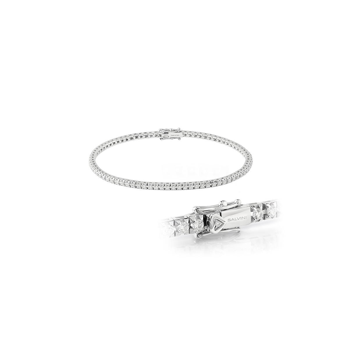 salvini battito - bracciale tennis in oro bianco con diamanti.