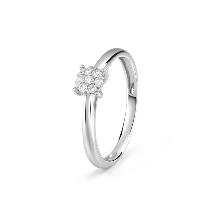 bliss collezione caresse anello in oro bianco con diamanti