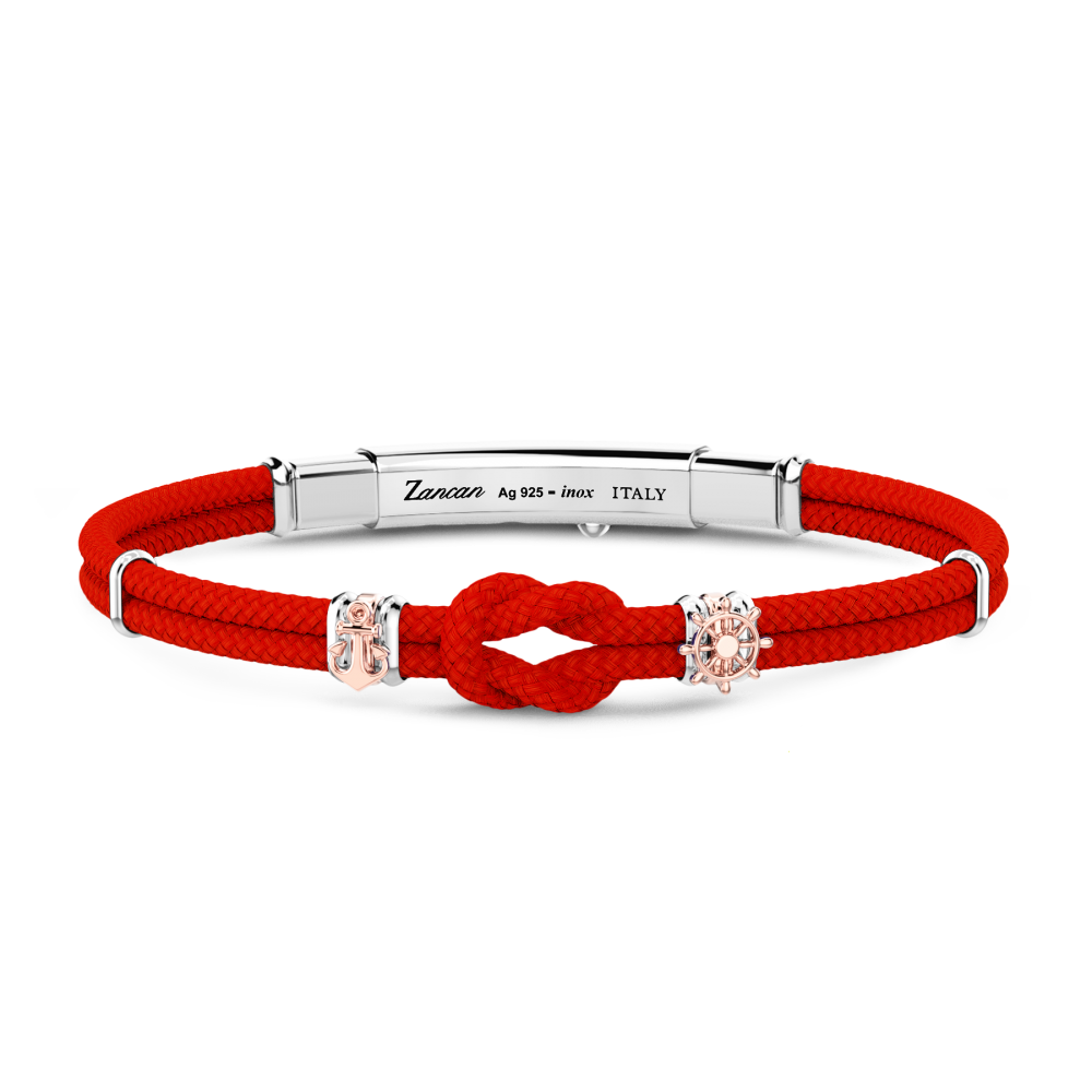 bracciale zancan in kevlar con nodo nautico rosso
