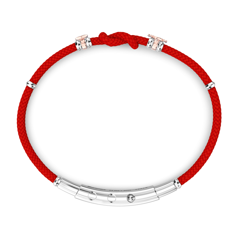 bracciale zancan in kevlar con nodo nautico rosso