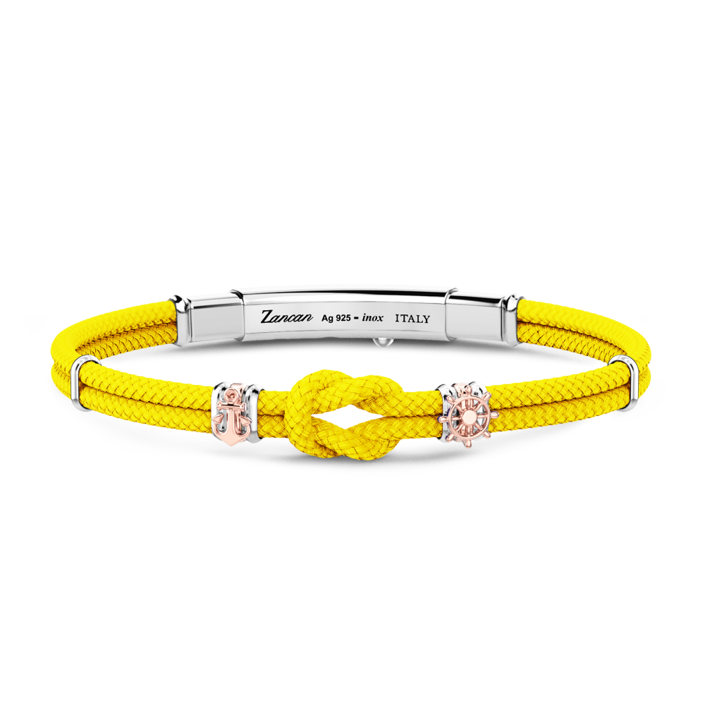 bracciale zancan in kevlar con nodo nautico giallo