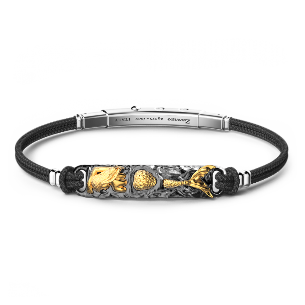 bracciale zancan in argento brunito con sirena