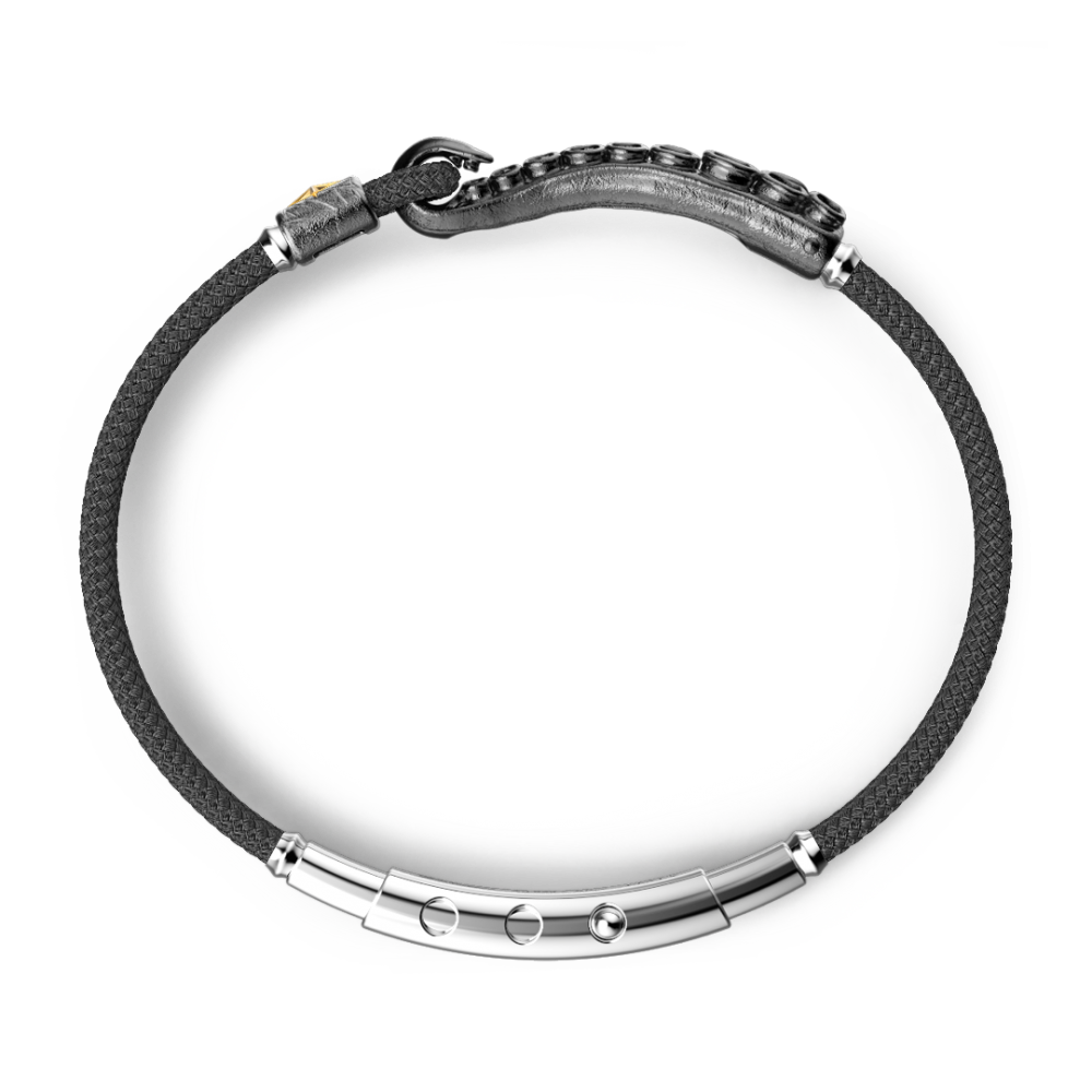 bracciale zancan in argento brunito con tentacoli di piovra