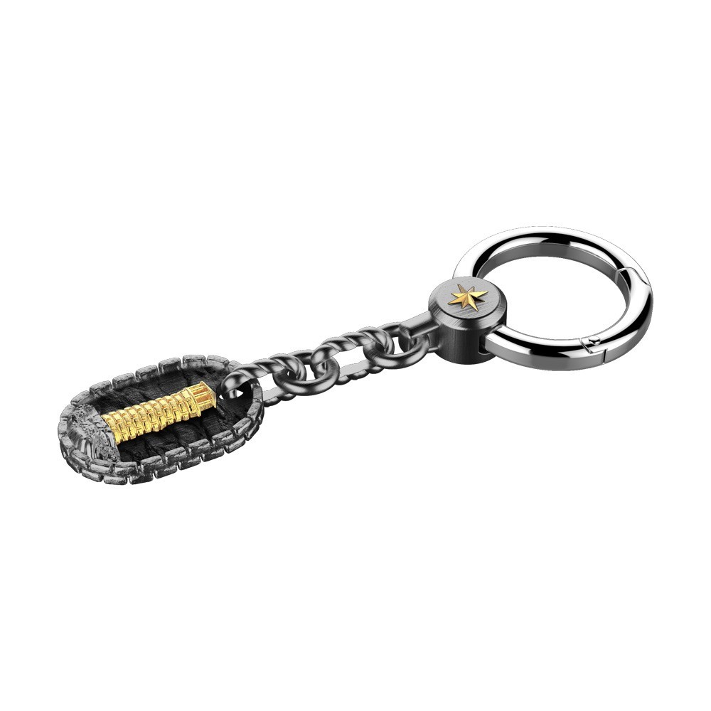 portachiavi in argento con faro