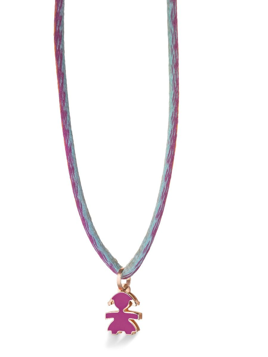 le bebe - ciondolo bimba oro rosa e smalto viola