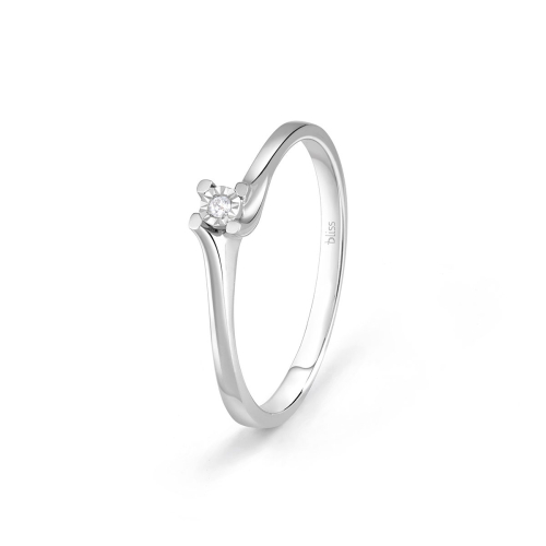 bliss rugiada anello di fidanzamento in oro bianco con diamante