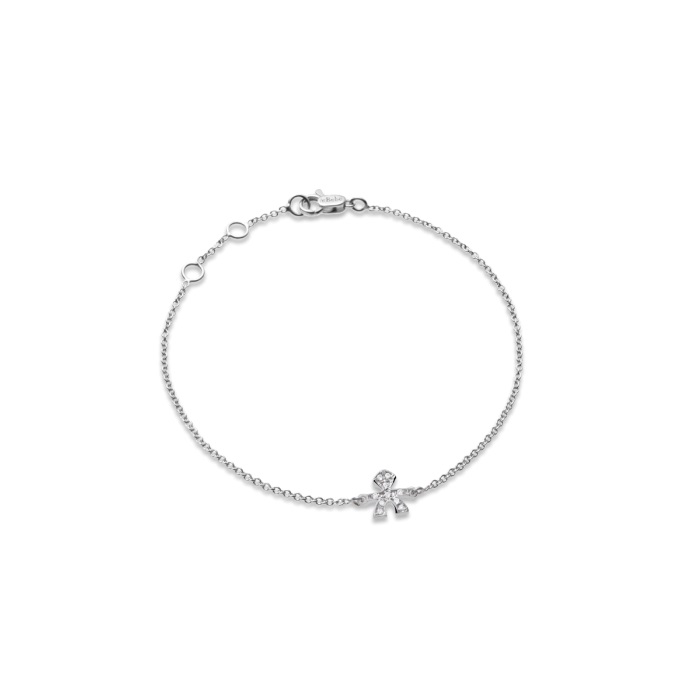 le bebe - bracciale i preziosi con sagoma bimbo in oro bianco e diamanti