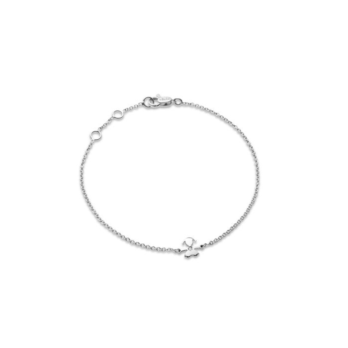 le bebe - bracciale i preziosi con sagoma bimba in oro bianco e diamante
