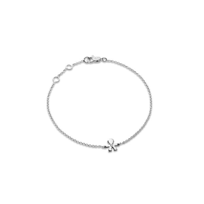le bebe - bracciale i preziosi con sagoma bimbo in oro bianco e diamante