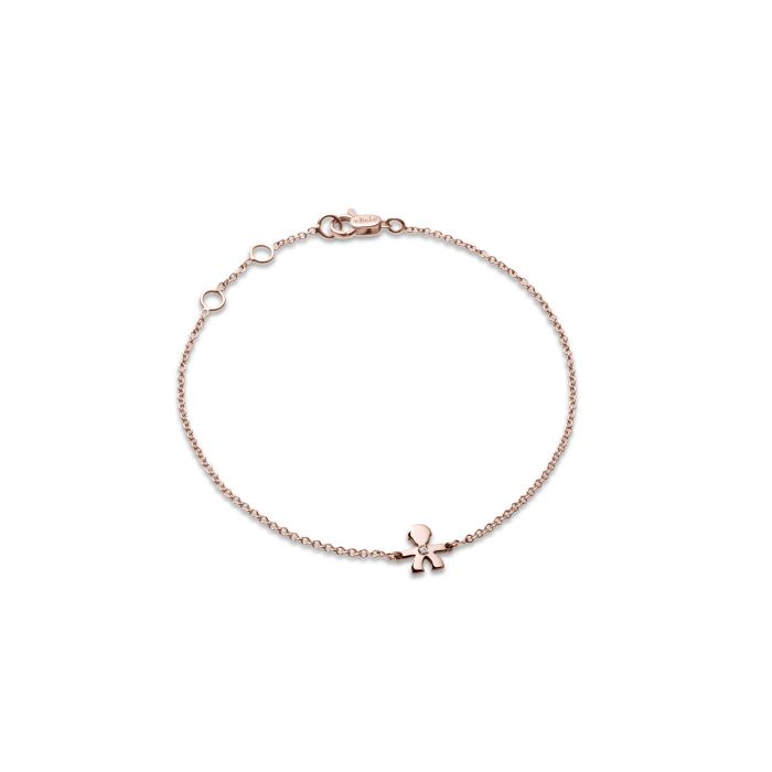 le bebe - bracciale i preziosi con sagoma bimbo in oro rosa e diamante