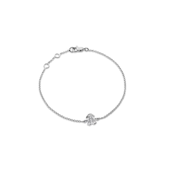 le bebe - bracciale i preziosi con sagoma bimba in oro bianco e diamanti