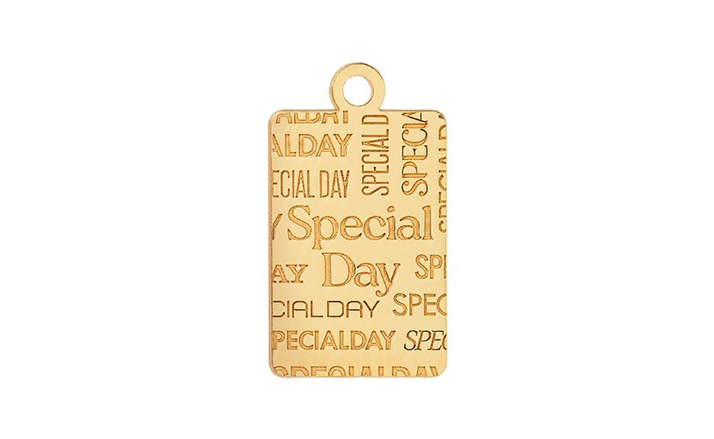 rettangolo special day grande in oro 22k h 19mm