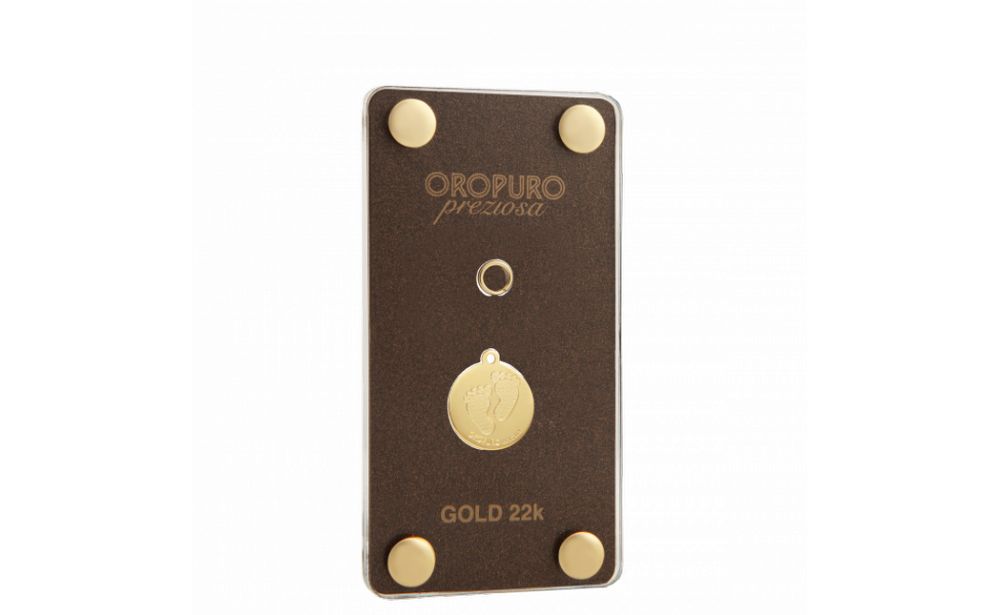 ciondolo piedini in oro 22k h 14mm