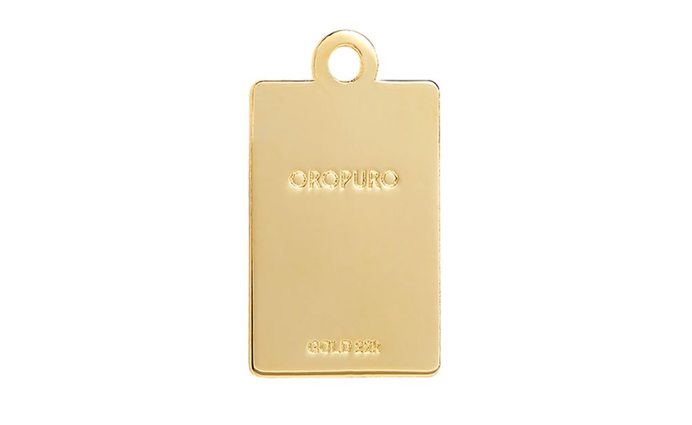 ciondolo rettangolo in oro 22k h 19mm