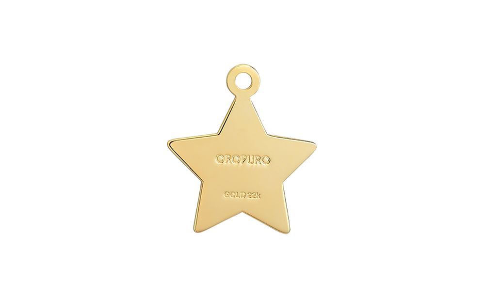 ciondolo stella in oro 22k h 14mm