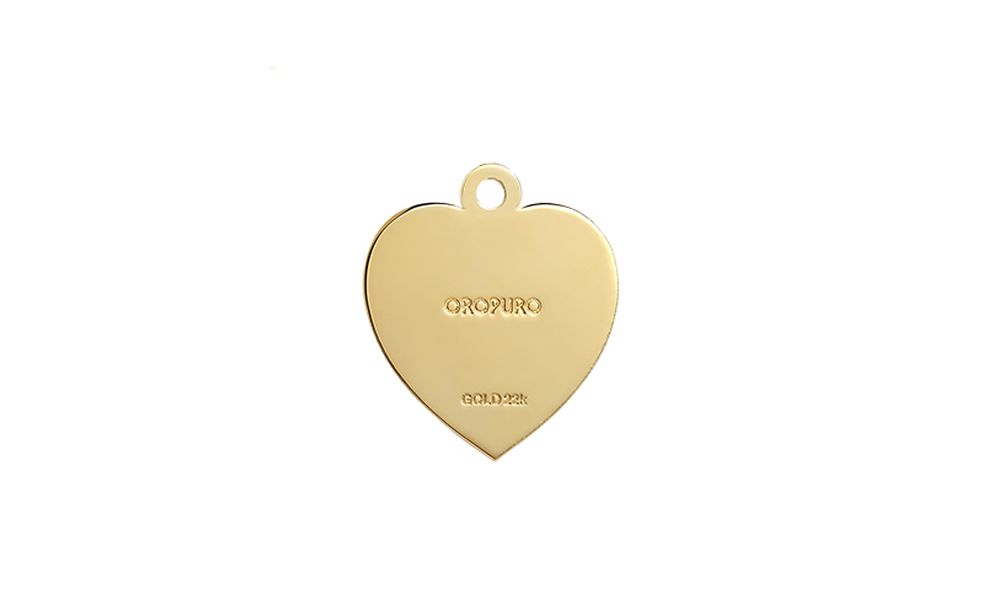 ciondolo cuore in oro 22k h 14mm