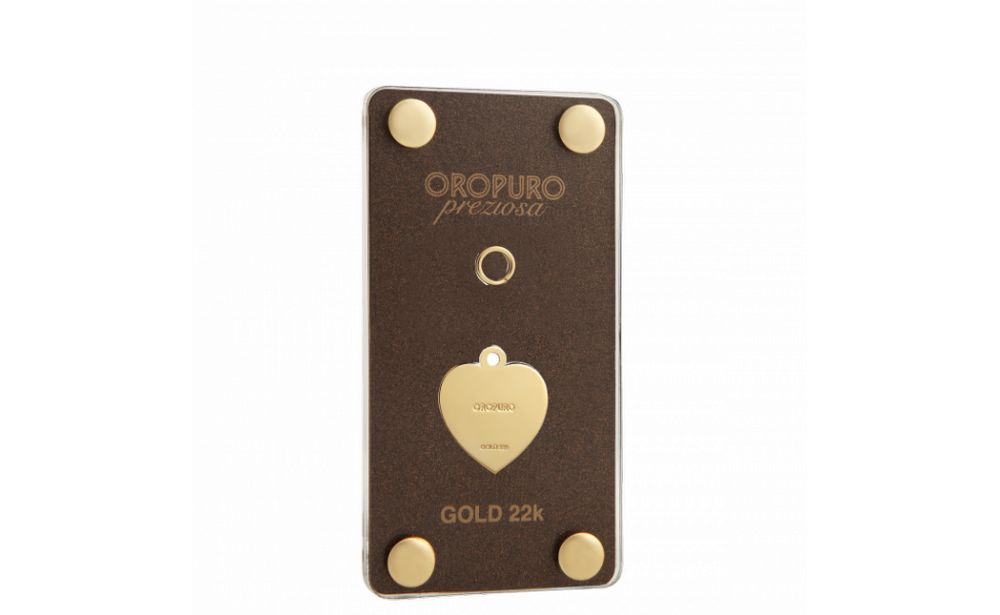 ciondolo cuore in oro 22k h 19mm
