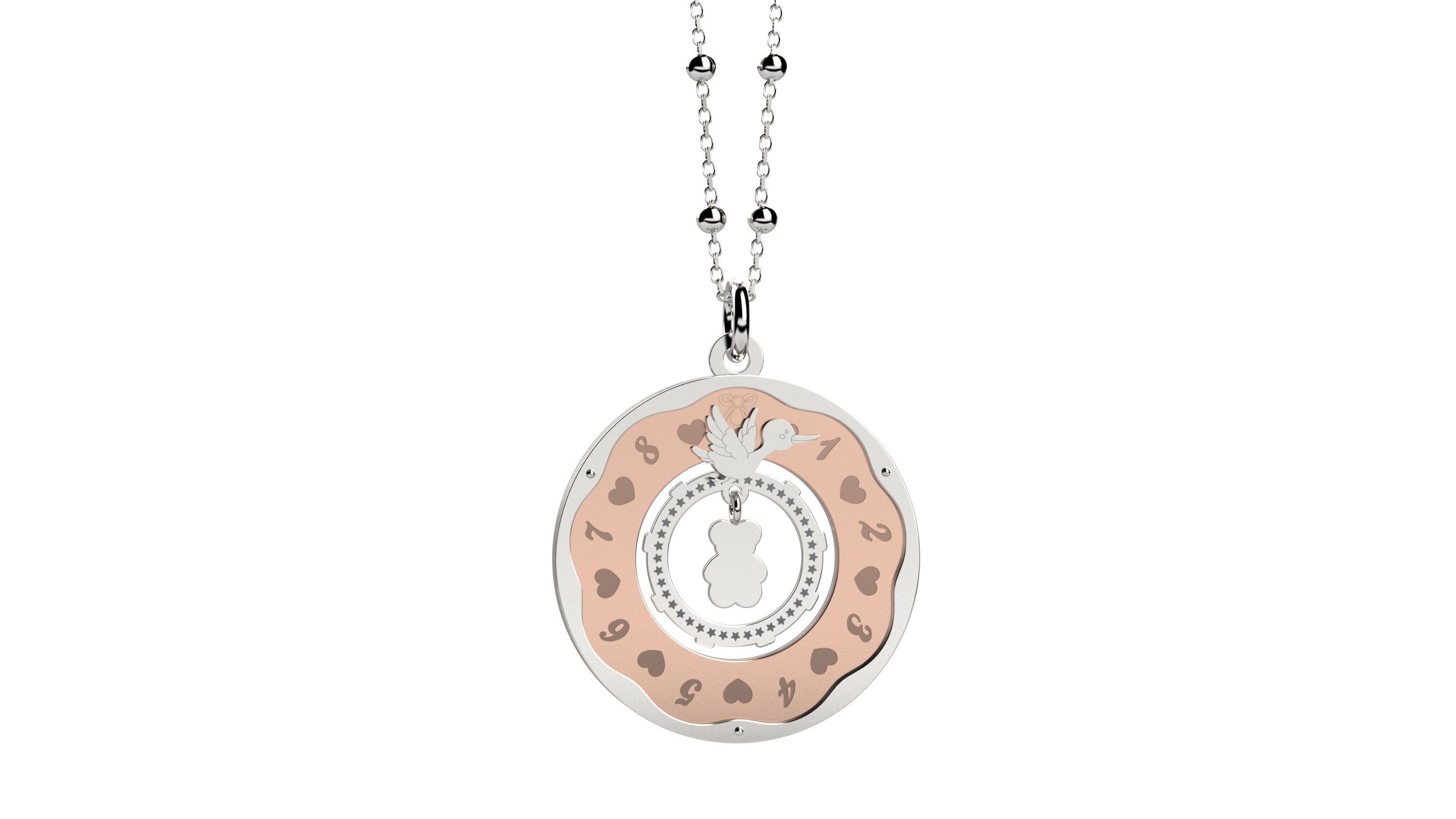 pendente in argento 925 con ghiera in bronzo