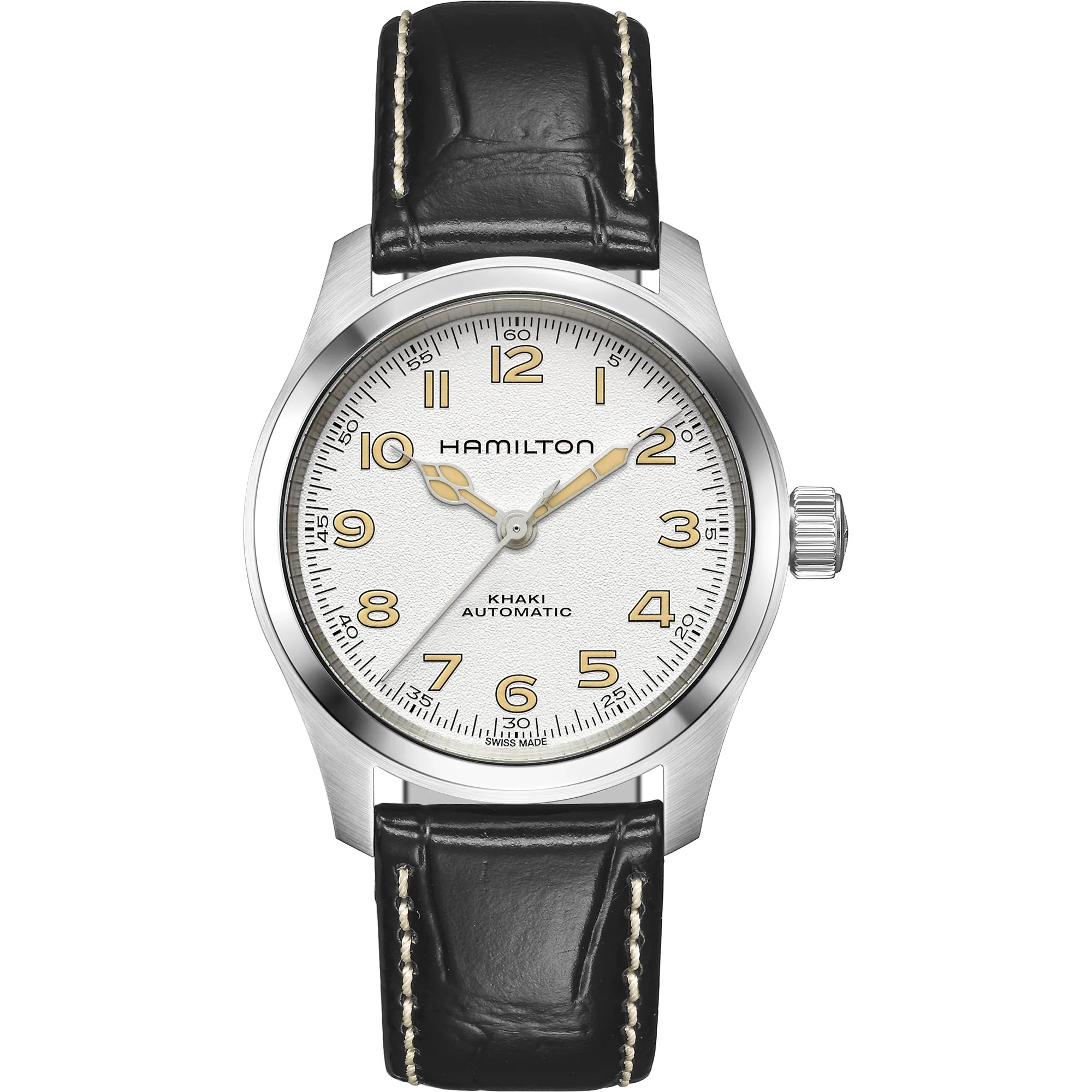 hamilton khaki field murph 38mm quadrante bianco