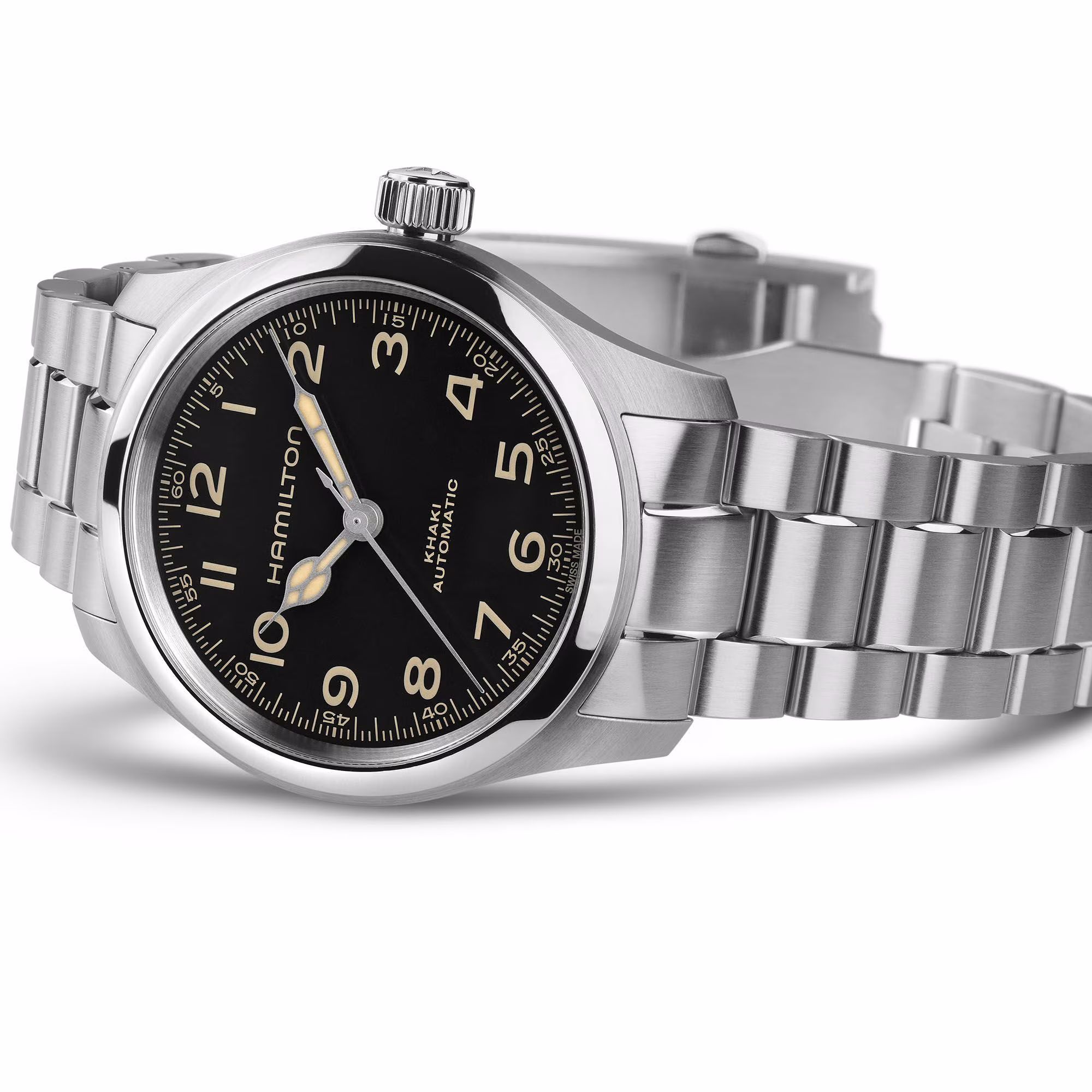 hamilton khaki field murph 38mm quadrante nero