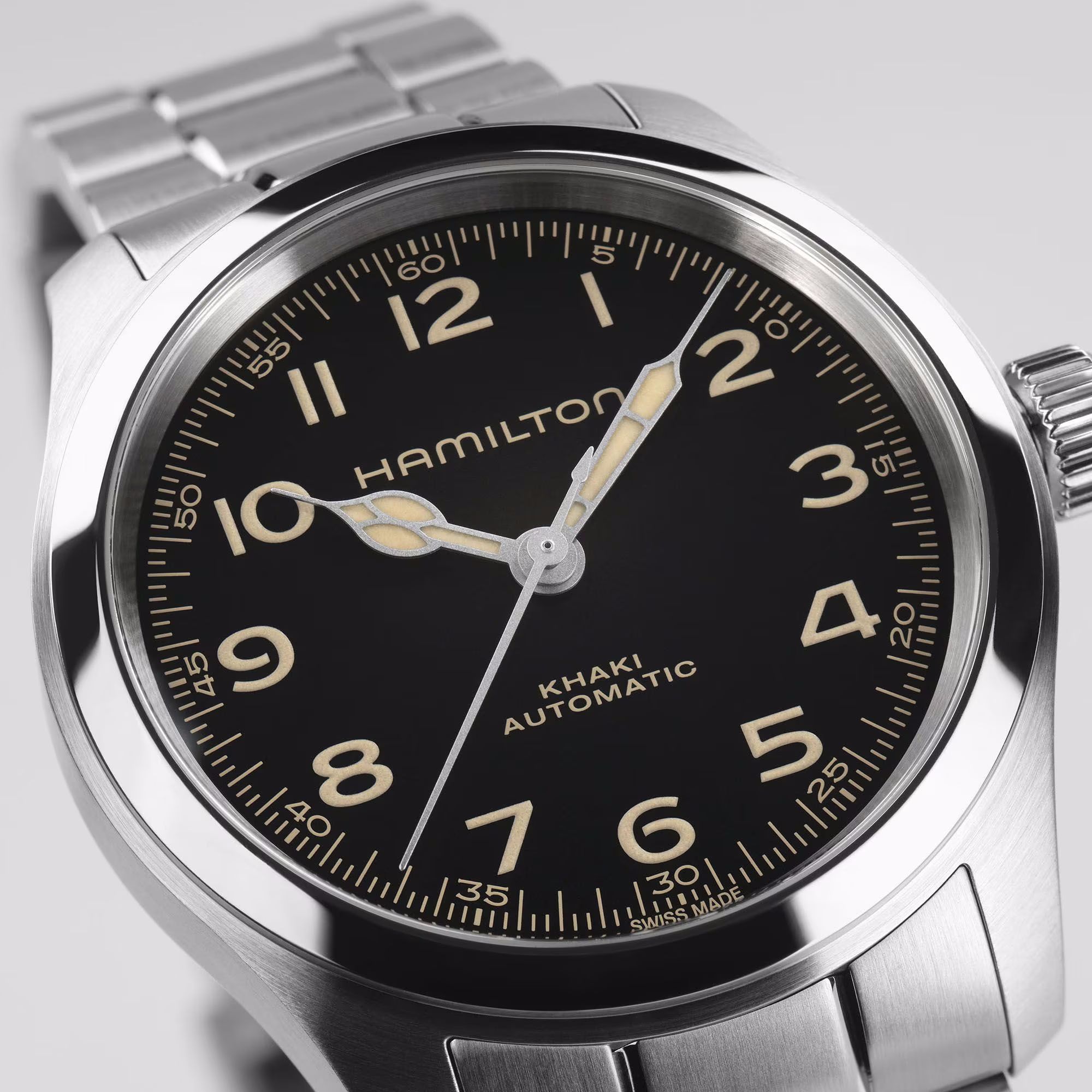 hamilton khaki field murph 38mm quadrante nero