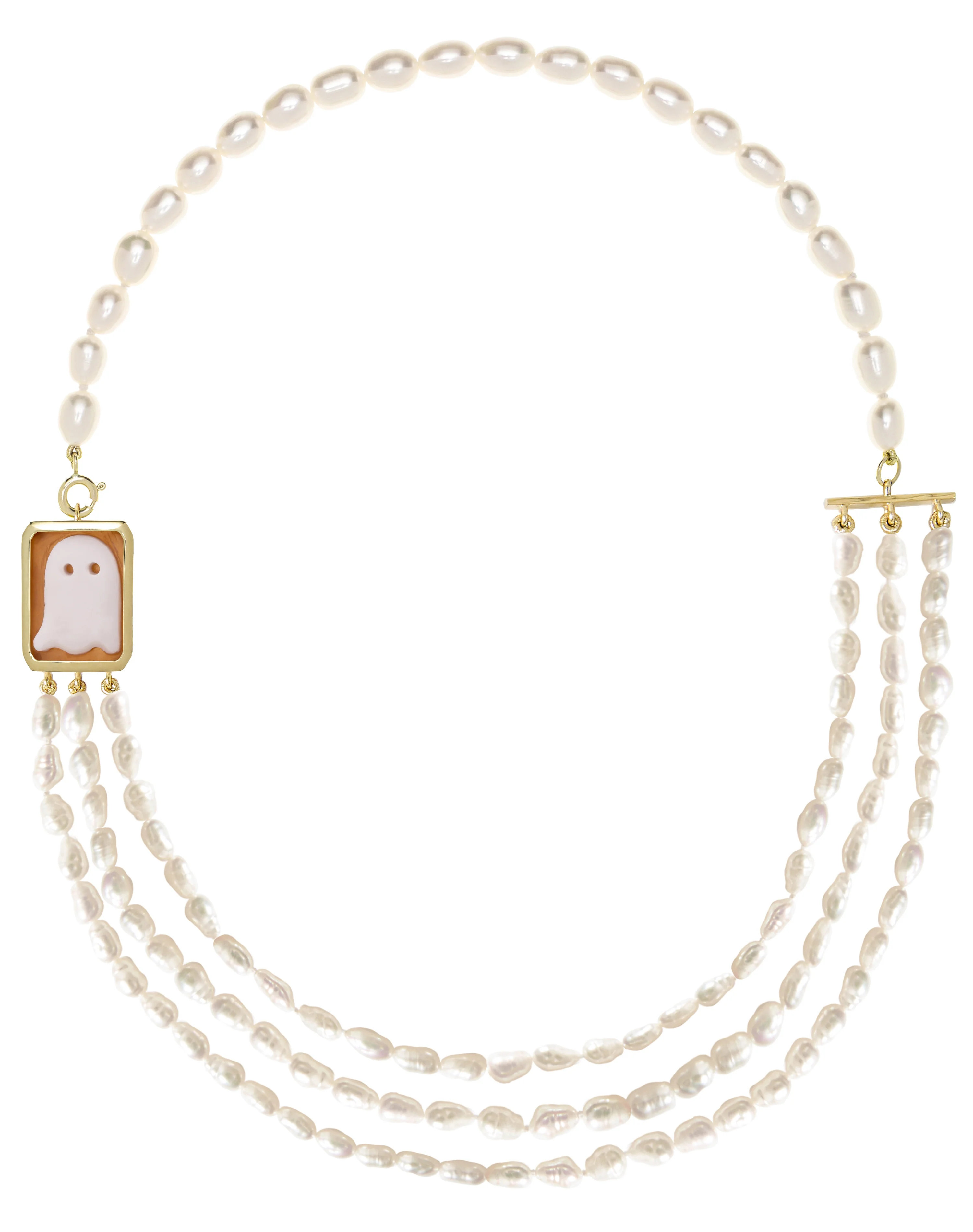 collana perle e cameo fantasma