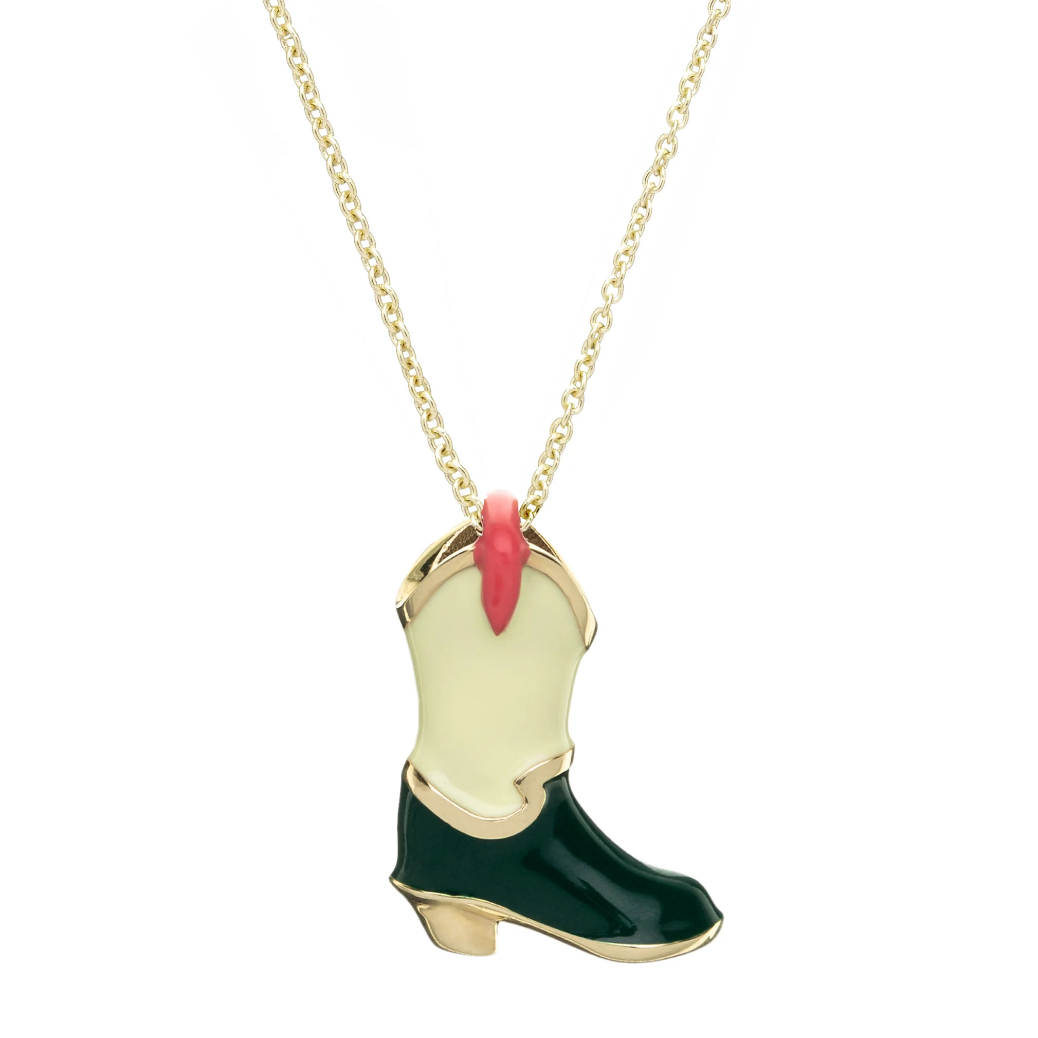 cowboy boot verde collana