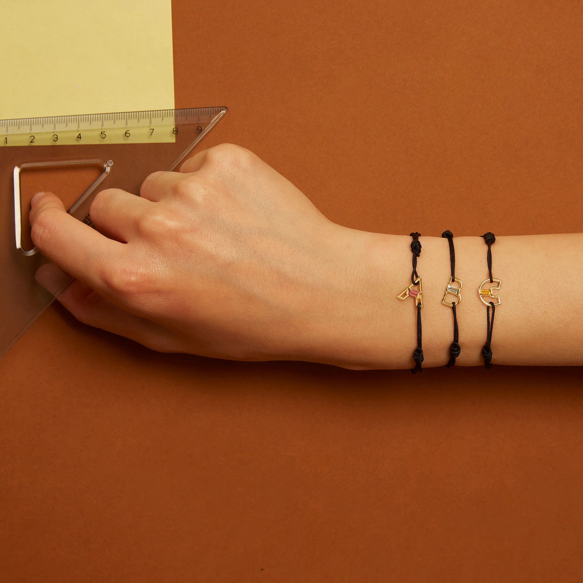 letra c citrino bracciale cordino