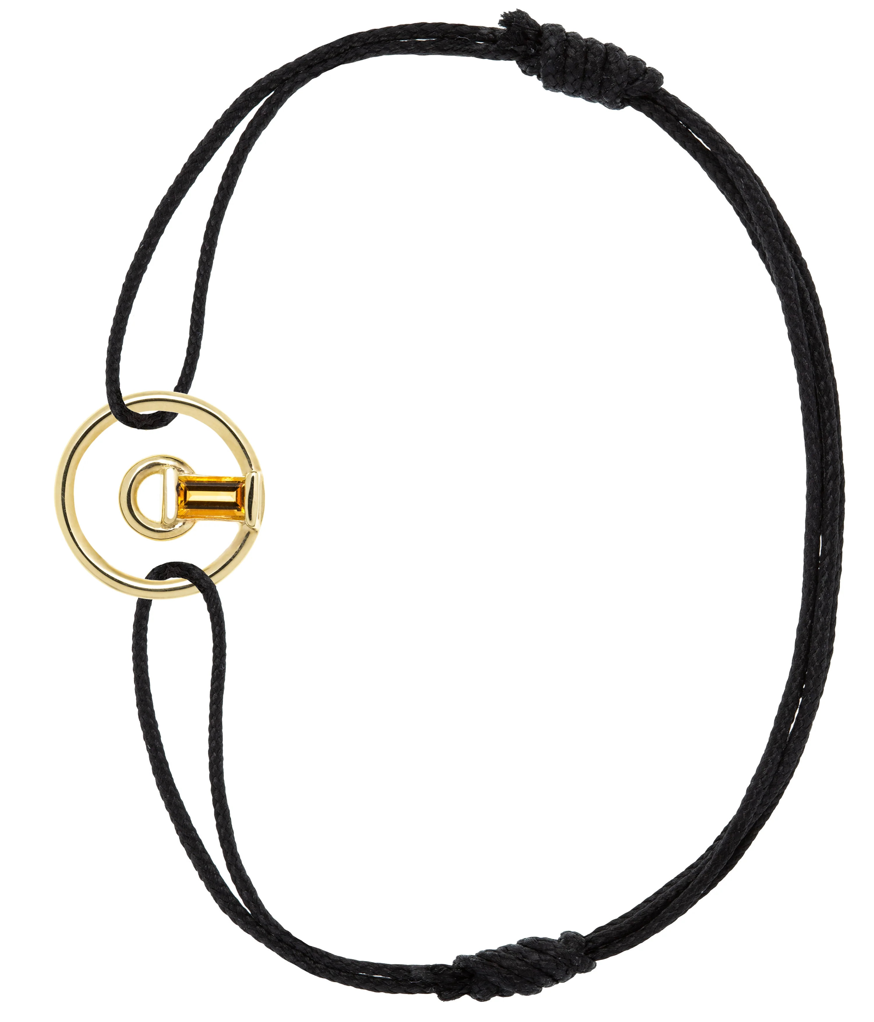 letra o citrino bracciale cordino