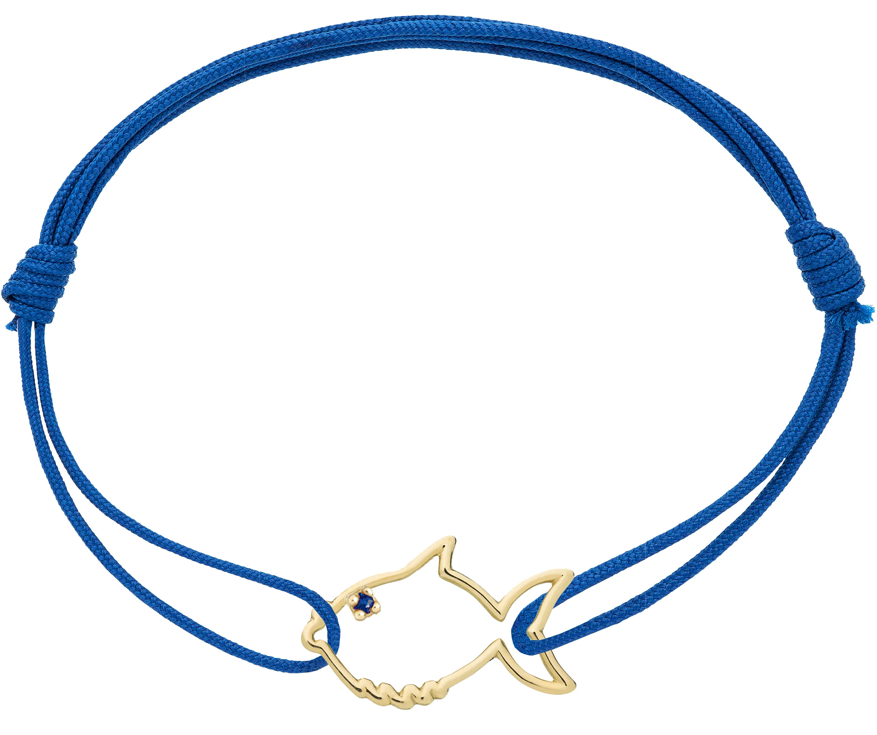 pececito zafiro azul bracciale cordino