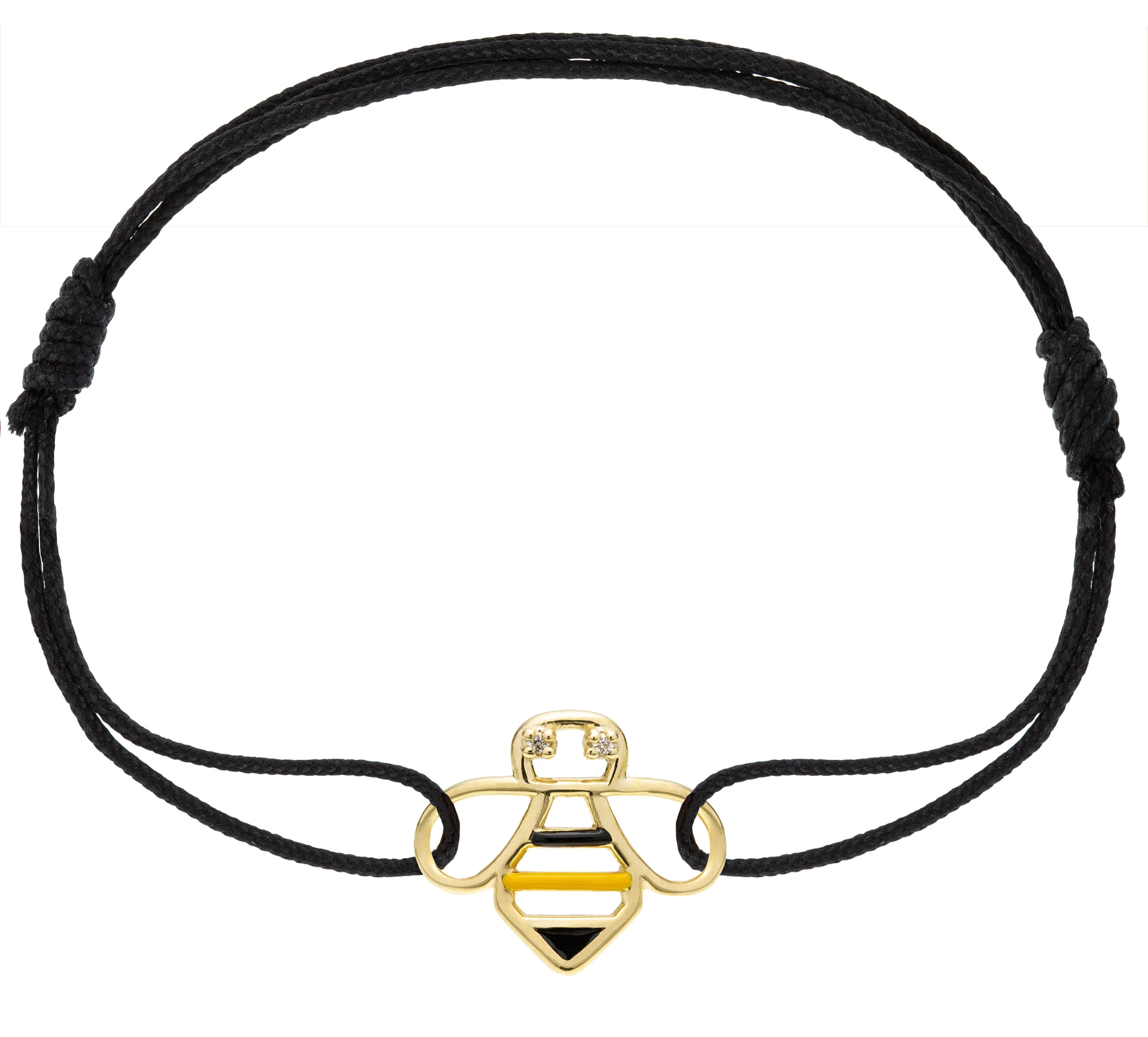 bee brillante enamel bracciale cordino