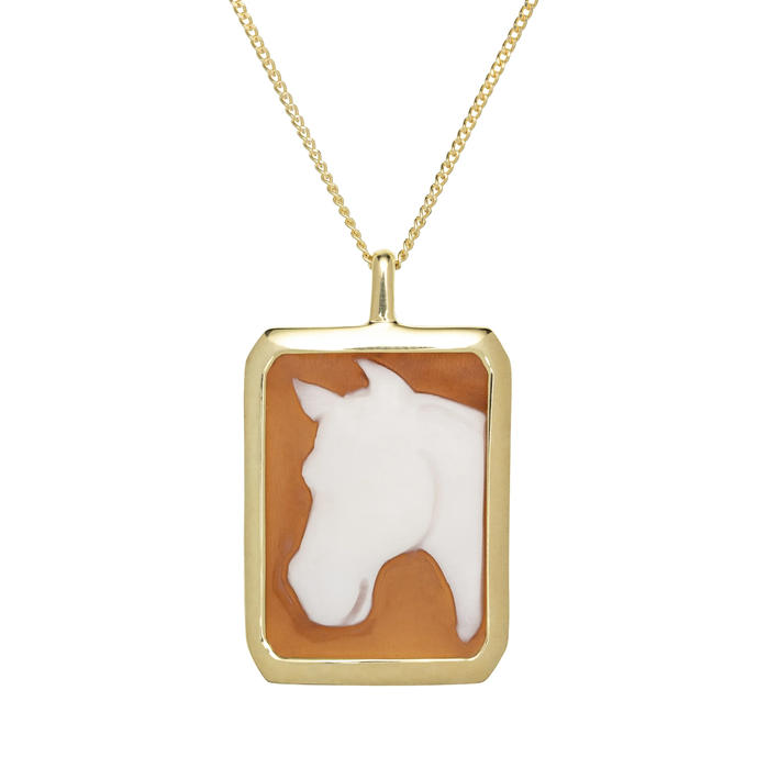cameo caballo collana