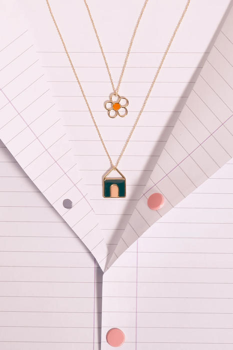 florecita prisma arancio collana