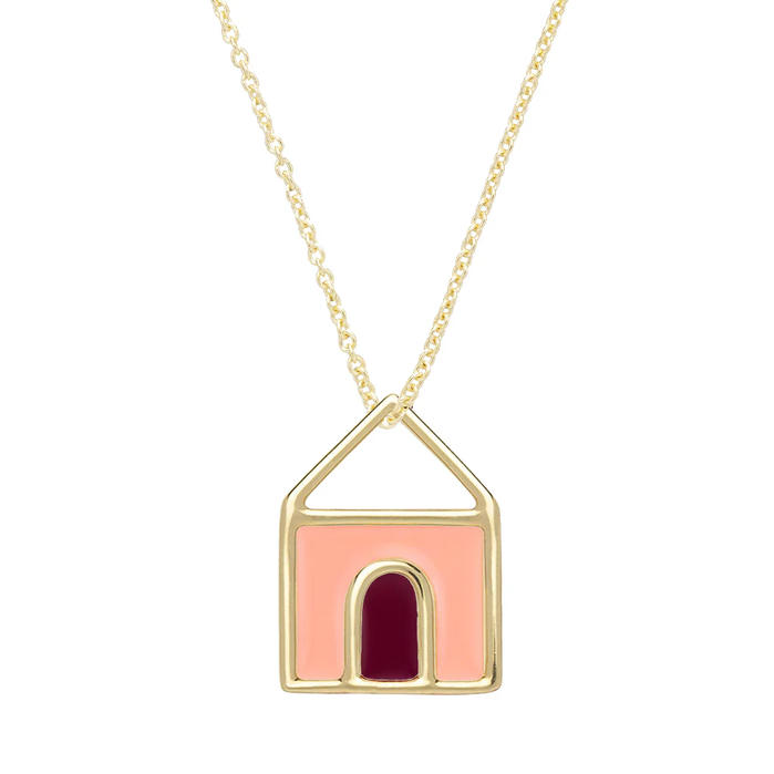 casita prisma rosa collana